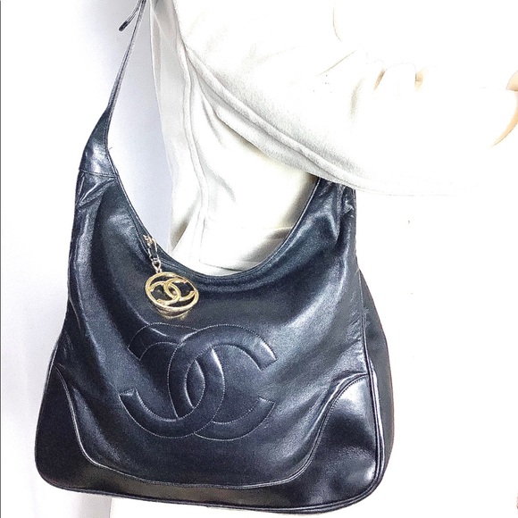 💎LARGE RARE💎CHANEL RARE HOBO LEATHER - Picture 2 of 11